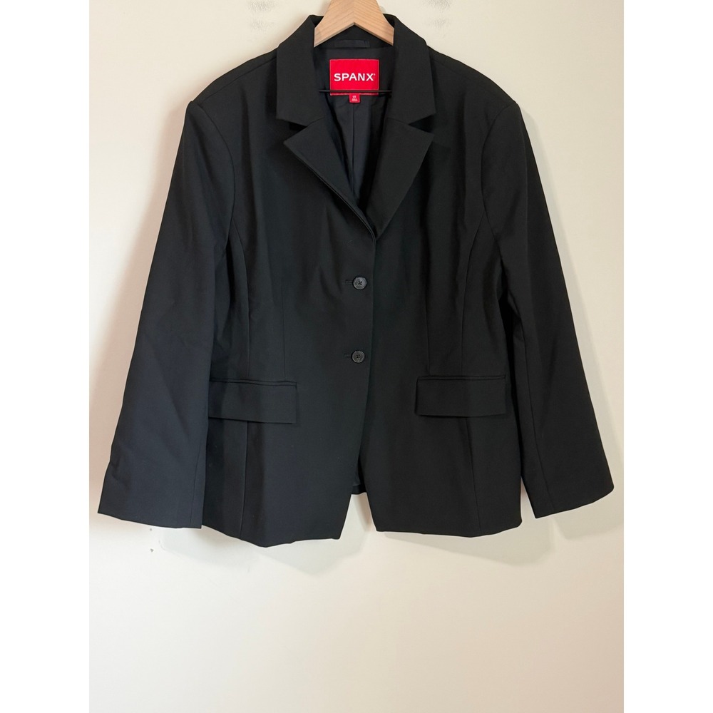 Spanx Blazer Womens 2X Plus Size Black Two Button Tailored